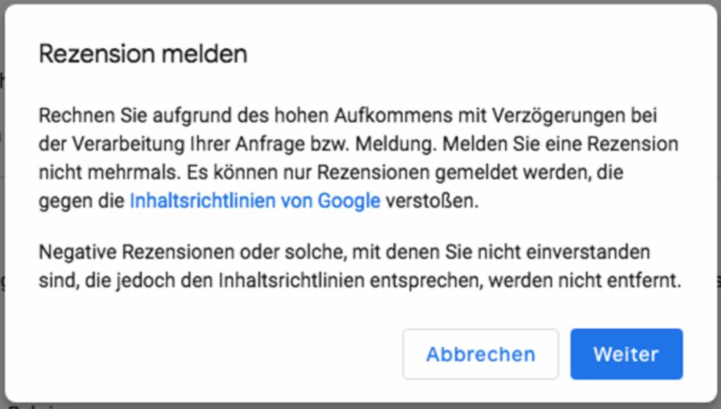 Google Rezension melden