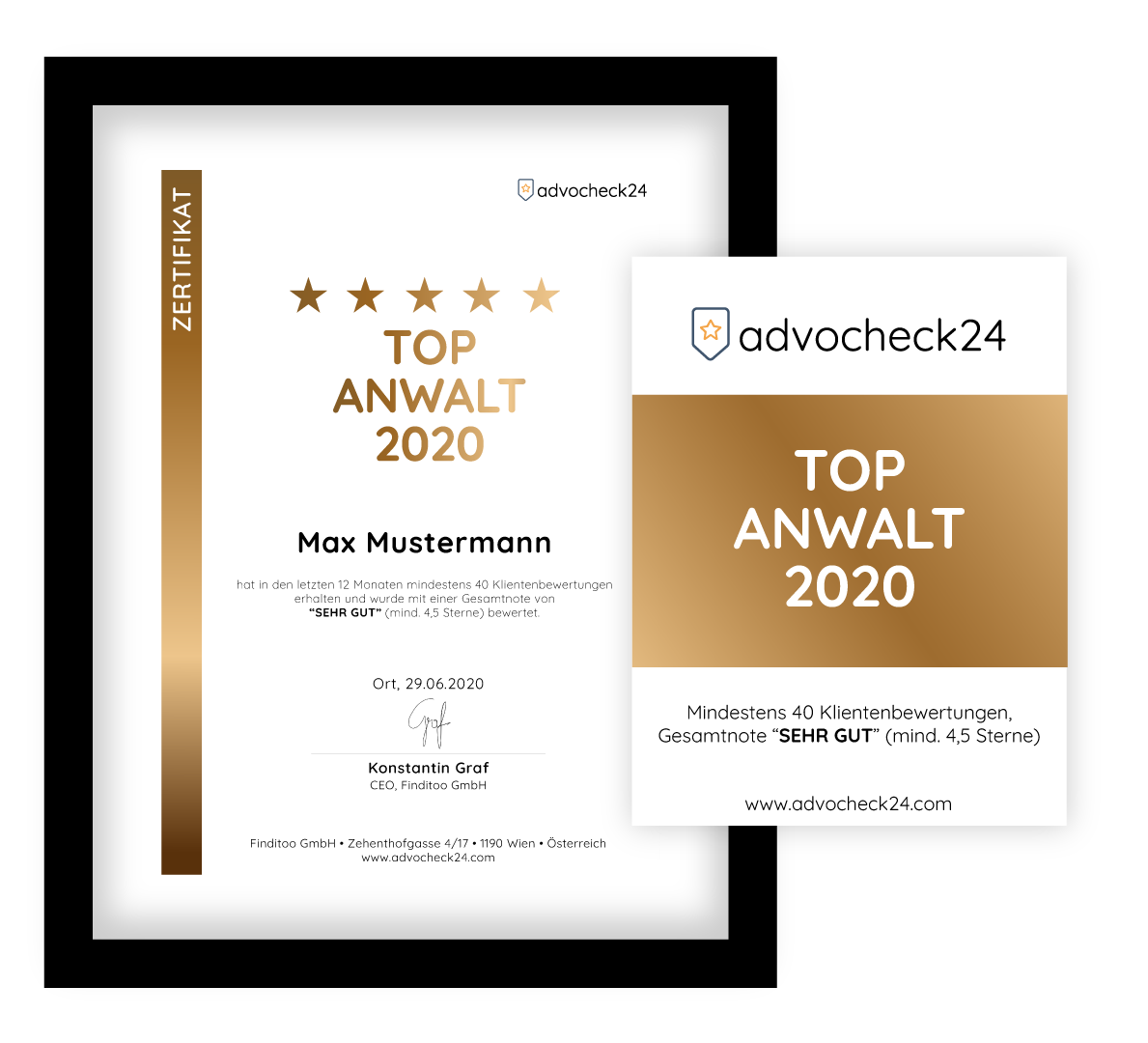 Advocheck24 Auszeichnung Top Anwalt
